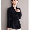 Chic Autumn Waist-Hugging Women's Blouse: High-End, Versatile, Belly-Covering Design