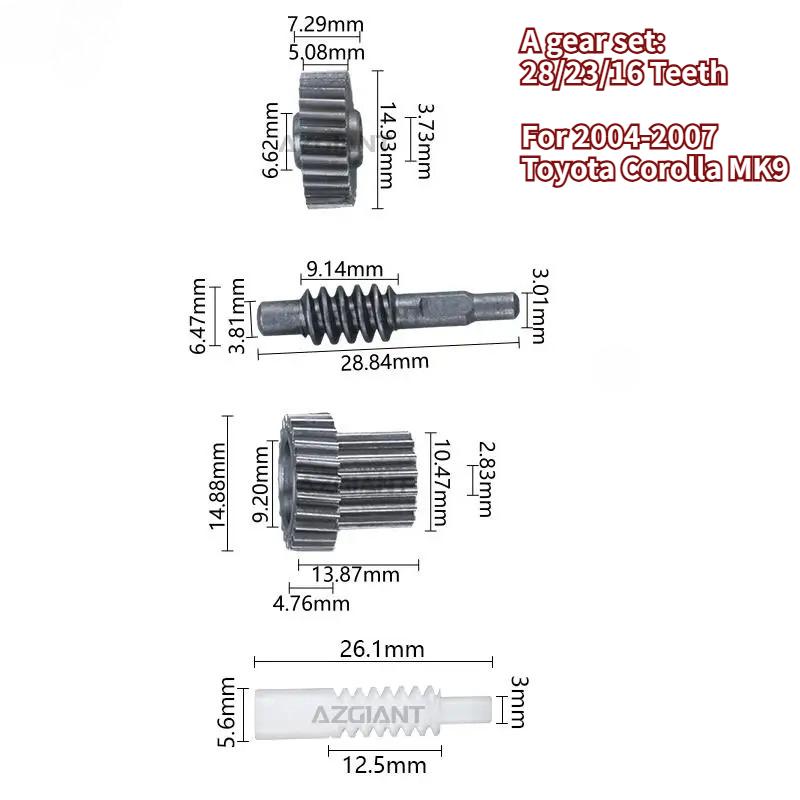 AZGIANT For 2005-2009 Toyota Vitz Car Power folding side view mirror Gears Auto parts Gear Set Replacement
