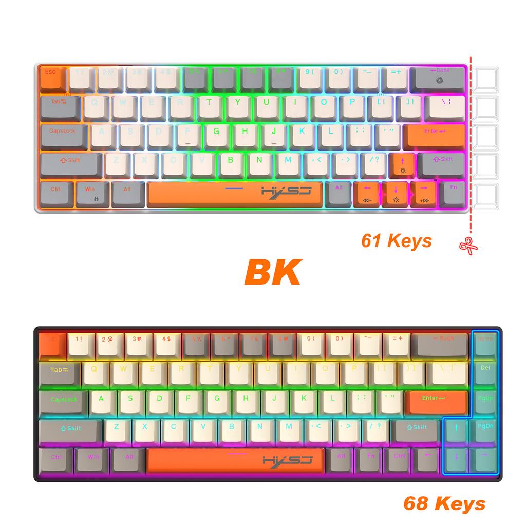 HXSJ K88 механикалық пернетақта ықшам және эргономикалық дизайн Мұз көк артқы жарығы Бірнеше жарықтандыру режимдері