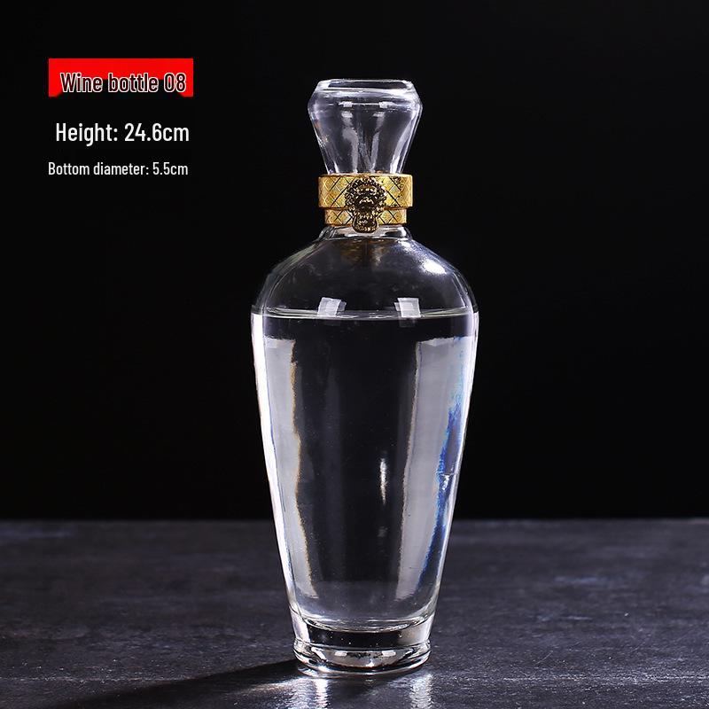 500ml Clear High-White Glass Wine Bottle, Decorative Empty Baijiu Bottle