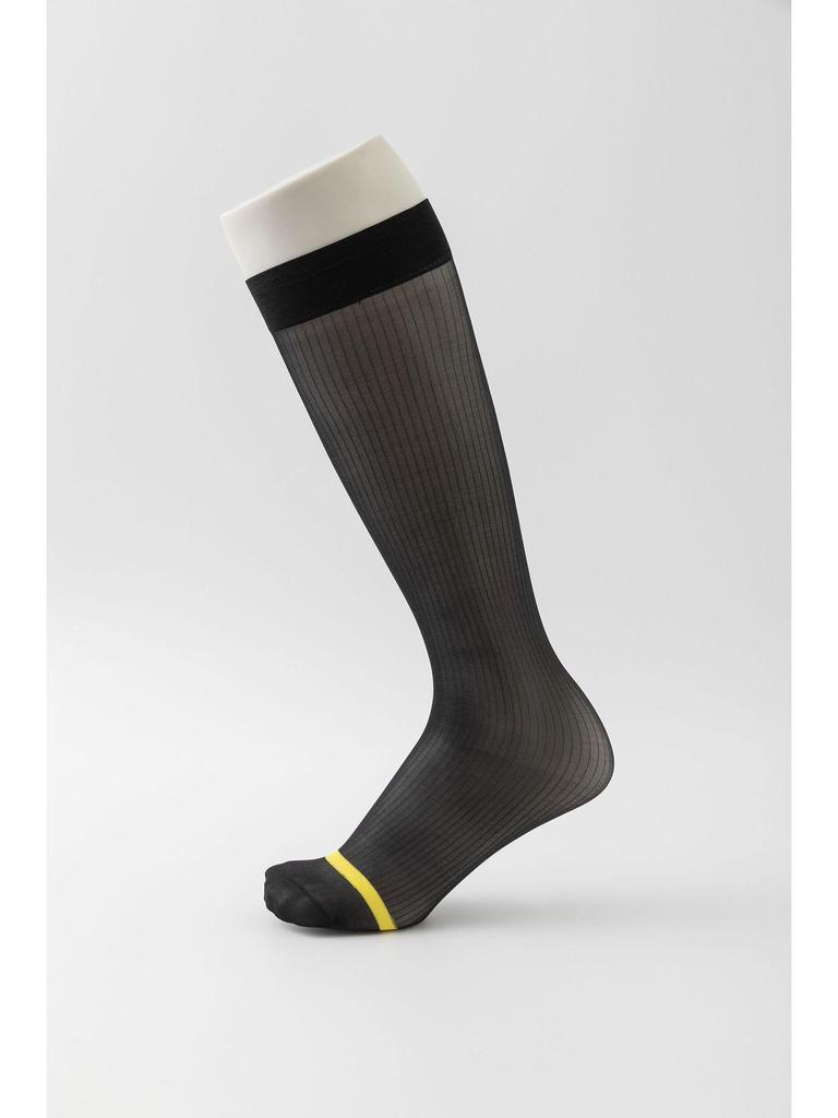 Men's Black Pinstripe Silk Socks for Business Formal Wear