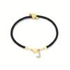 Classic A-Z Initial Heart Bracelet with Zircon on Adjustable Black Cord