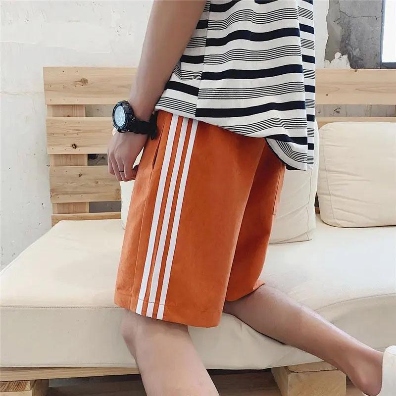 Men's All-match Beach Pants Summer Straight Outer Wear Five-point Pants Solid Color Loose Breathable Soft Skin-friendly Casual Shorts