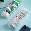 Cosmetics Storage Box Clear Acrylic Makeup Organizer with 8 Compartments Multi-functional Compartmentalized Storage Organizer for Lipsticks Brushes