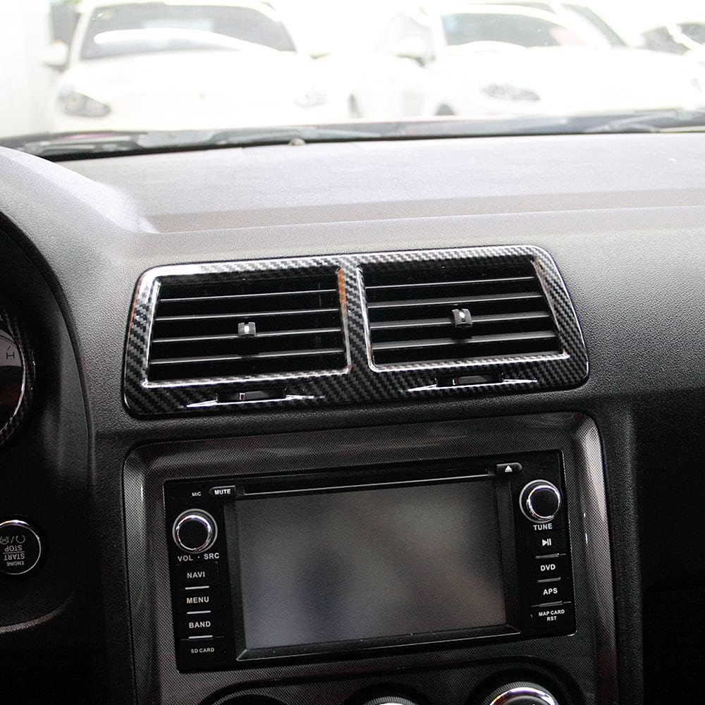 Pokrywa nawiewu z włókna węglowego Zestaw ozdobny gniazda klimatyzacji do Dodge Challenger 2008-2014