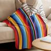 Colorful Mexican Stripes Throw Blanket for Kids Warm Sofa Blanket Flannel Blanket Portable Soft Bedspread