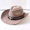 Popular European and American Classic Suede Western Cowboy Hats, Men's and Women's Retro Fashion Cowboy Hats