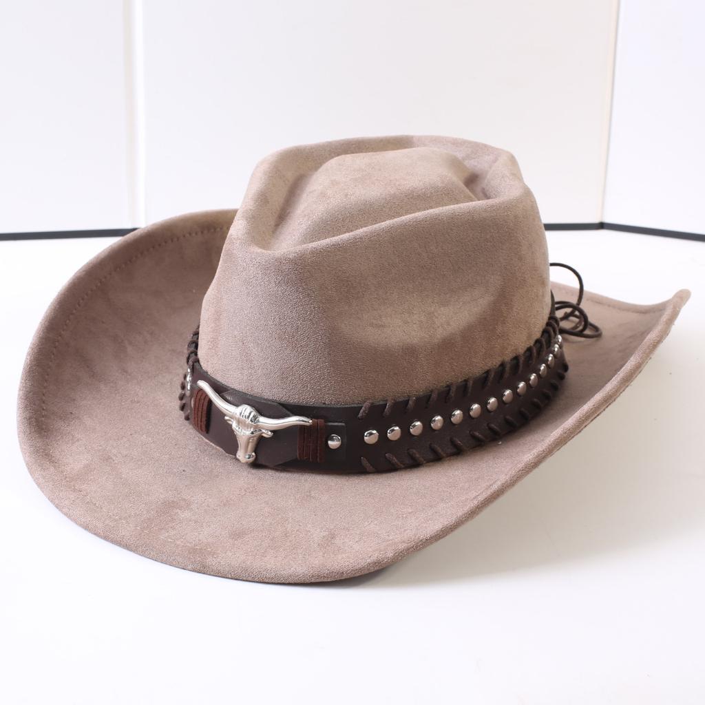 Popular European and American Classic Suede Western Cowboy Hats, Men's and Women's Retro Fashion Cowboy Hats