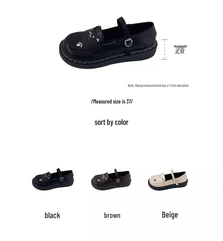 2024 Women's British-Style Thick-Soled Leather Loafers: Summer Slip-On with Buckle in Japanese College Style