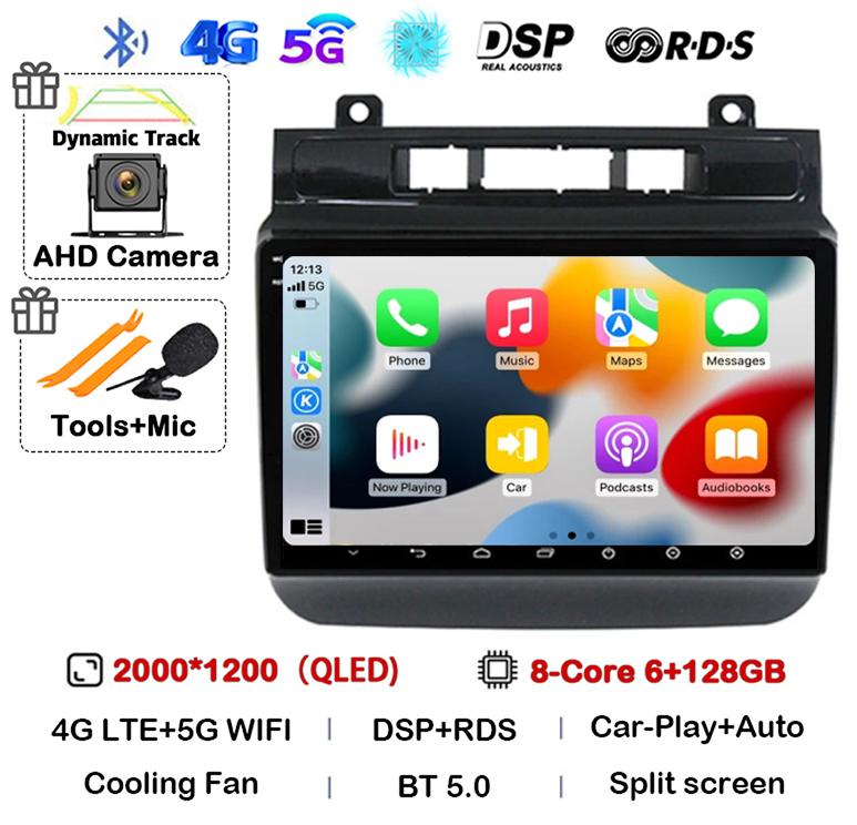 Android 14 Auto Carplay 4G WIFI Car Radio For Volkswagen Touareg FL NF 2010-2018 Multimedia Video Player Navigation Stereo GPS