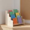 Holz-Stufen-Ausstellungsständer Stabiles Holz Mehrschichtiger Bücherständer Abgerundete Ecken Stufenförmige Karte
