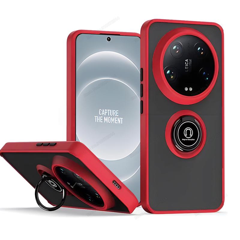 Funda For Xiaomi 14 Ultra 14T Pro Matte Car Magnetic Cover For Xiaomi 14T 12T 11T 10T Pro 11 12 13 Lite Ring Phone Holder Cases