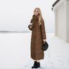 Womens Long Winter Cotton Coat Oversized Hooded Puffer Jacket Thick Warm Knee-Length Outerwear