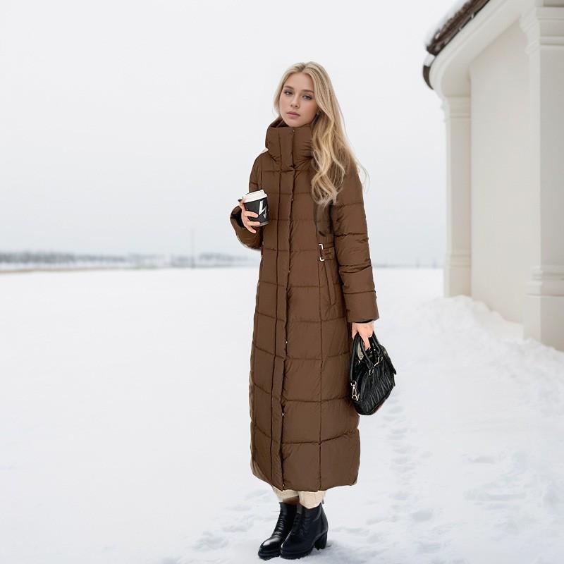 Womens Long Winter Cotton Coat Oversized Hooded Puffer Jacket Thick Warm Knee-Length Outerwear