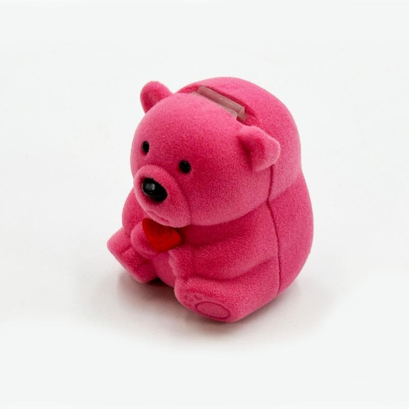 Bear-shaped tail ring box, earring box, animal cartoon jewelry packaging box, korean jewelry box