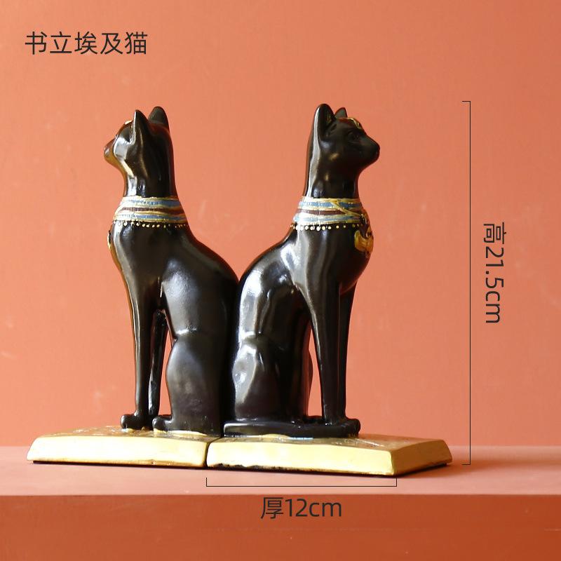 Vintage Sculpture Egyptian Cat Statue Goddess Bastet Statuette Cat God Figurine Living Room Office Desk Decoration Home Decor