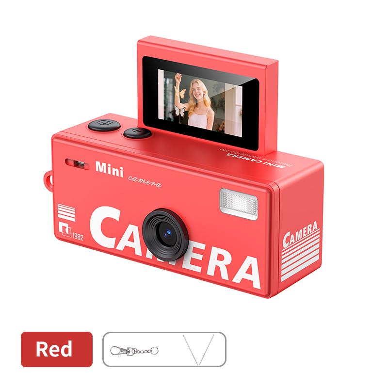 Retro Mini Palcová Kamera, HD Foto a Video, Výklopný Displej pro Selfie, Přenosný Digitální Fotoaparát pro Studenty
