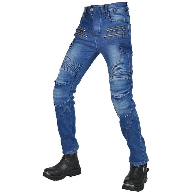 Motorcycle jeans men's, motorcycle cycling pants winter velvet warm racing anti-drop pants