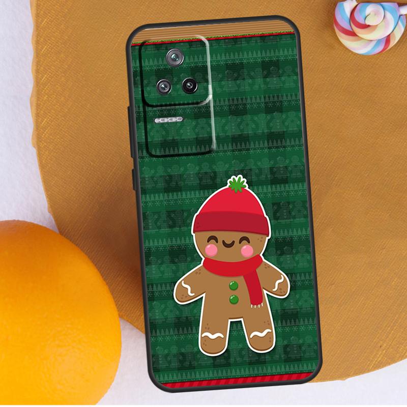 Cute Gingerbread Man Christmas Case For POCO F5 X3 X5 Pro M4 F3 F4 X4 GT M5s Cover For Xiaomi 12T 11T Pro 12X 12 13 Lite