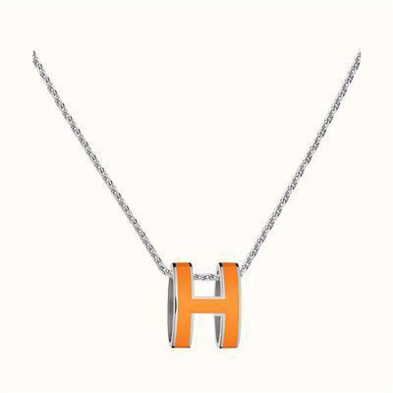 H Home Enamel Letter Necklace 18k Gold Plated Large Pendant Clavicle Chain Men Women