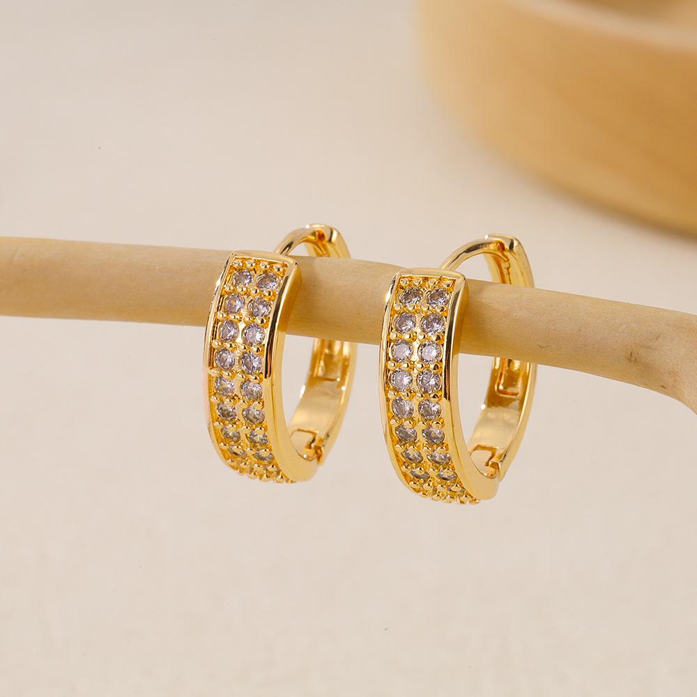 Gold Multi-Style Zircon Hoop Earrings for Women