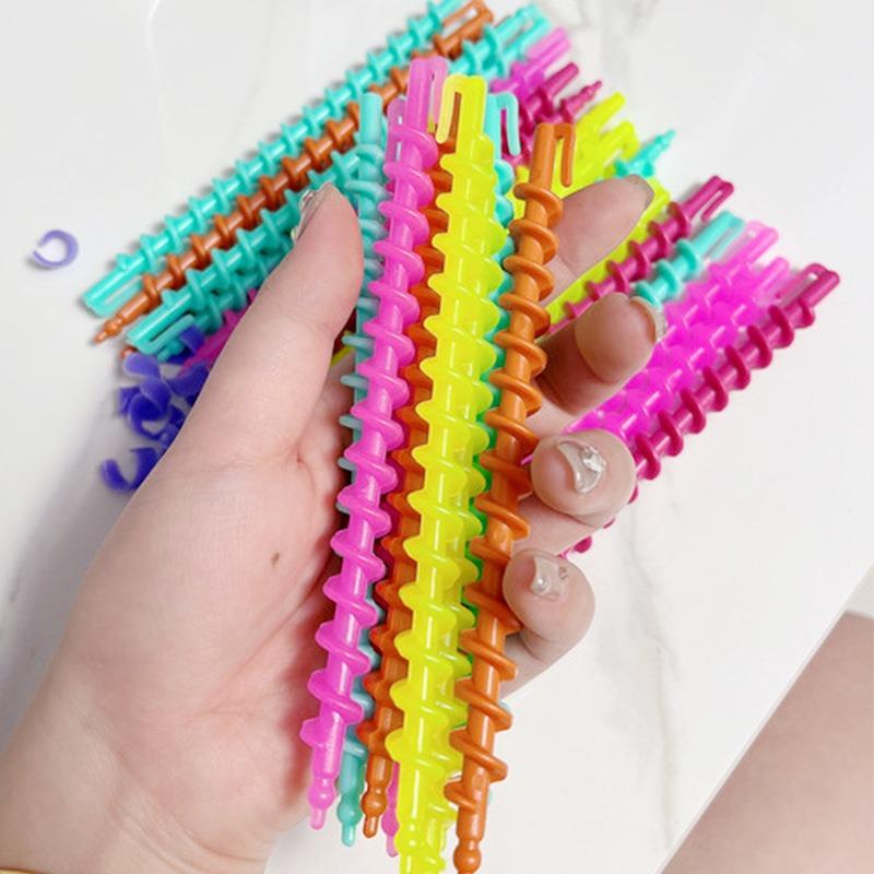20/22pcs Plastic Spiral Perm Stick Heatless Hair Curler Women Curly Hair Rollers No Heat Curls Cold Perm Bar Barber