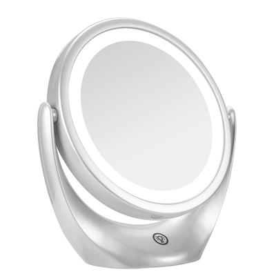 Oglindă de machiaj iluminată cu mărire de 5X Oglindă de călătorie iluminată pe două fețe cu lumini 3 nivele Luminoasă reglabilă