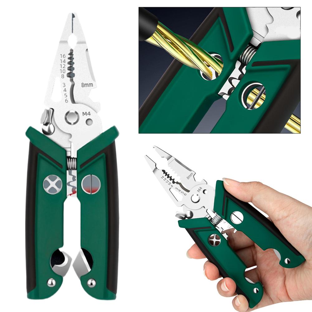 Multifunctional Wire Cable Plier Portable Maintenance Pulling Winding Crimping Terminals Breaking Wires Wire Crimper