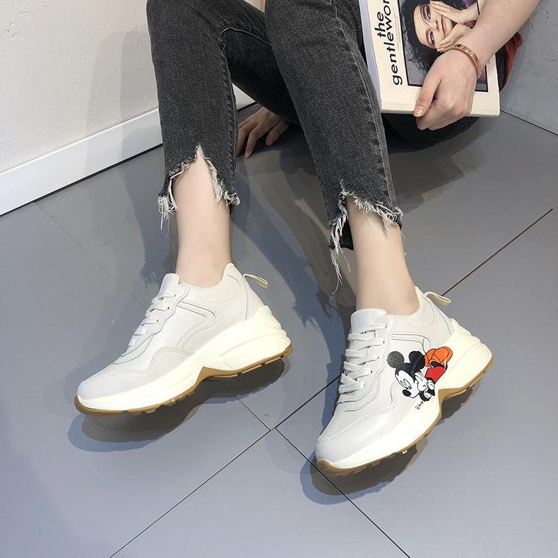 Women's Casual Sports Shoes Autumn New Round Head Splicing Front Lacing Anti-slip Wear-resistant Low-top Shoes