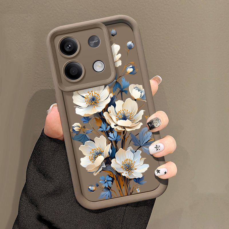 White Flower Pattern Case For Xiaomi Redmi Note 14 4G 13 Pro Plus Note 13 12 14 Pro 5G 11S 13C Soft TPU Silicone Phone Cover