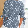 Mote Dame Sommer O-hals Topper Casual Halv Erm Polkadotter Trykk Bluse