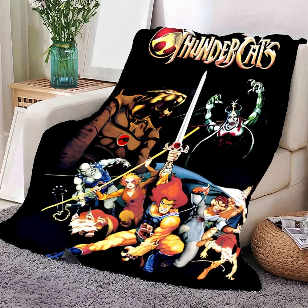 Coperta Avventura Eroica dei Thundercats - Coperta Vibrante in Stile Fumetto con Personaggi Iconici, Logo Dorato Audace e Azione-