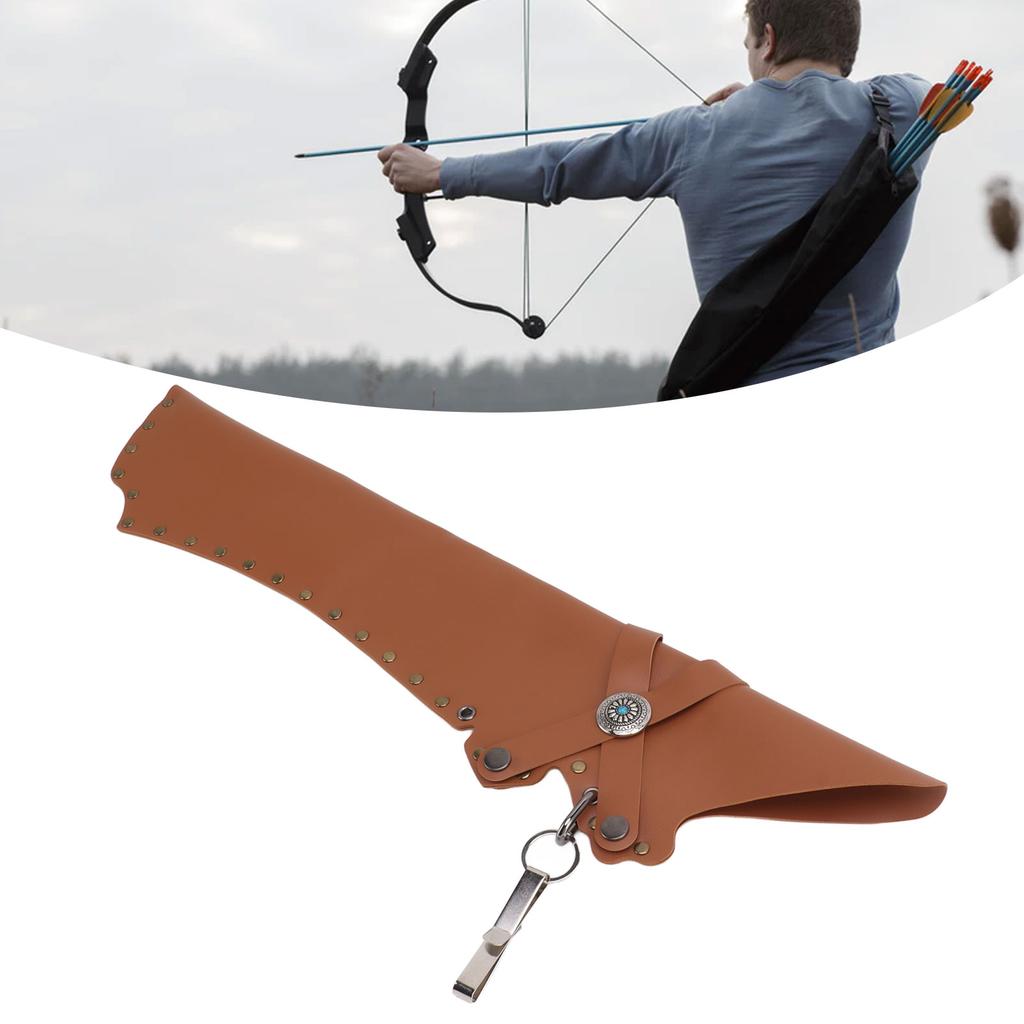 Archery   Quiver PU Leather Vintage Lightweight   Holder Bag with Metal Buckle for Outdoor Hunting Target Practicing