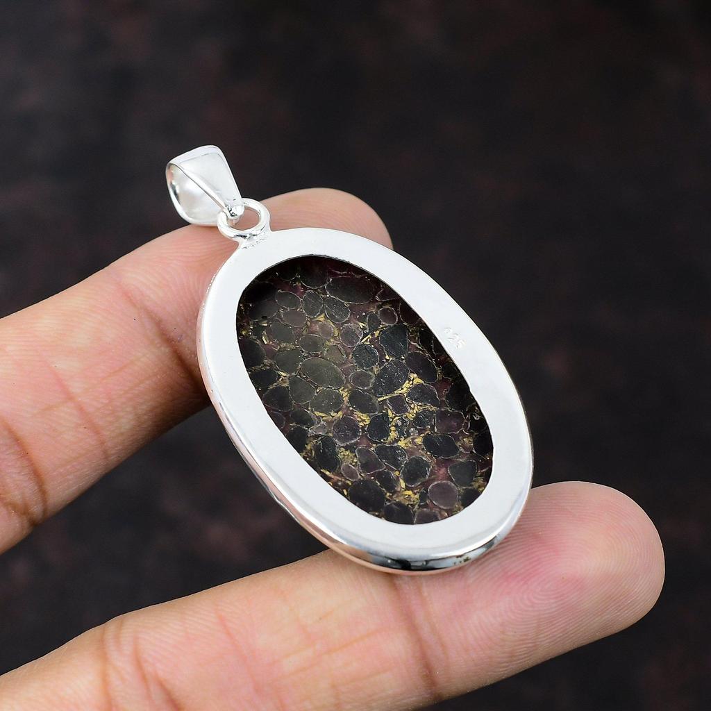 Miedziany Fioletowy Turkusowy Wisiorek Srebro Próby 925 Wisiorek Nowa Biżuteria Prawdziwy Kamień Szlachetny Ręcznie Robiony Wisiorek Prezent Dla Matki Antyczna Biżuteria