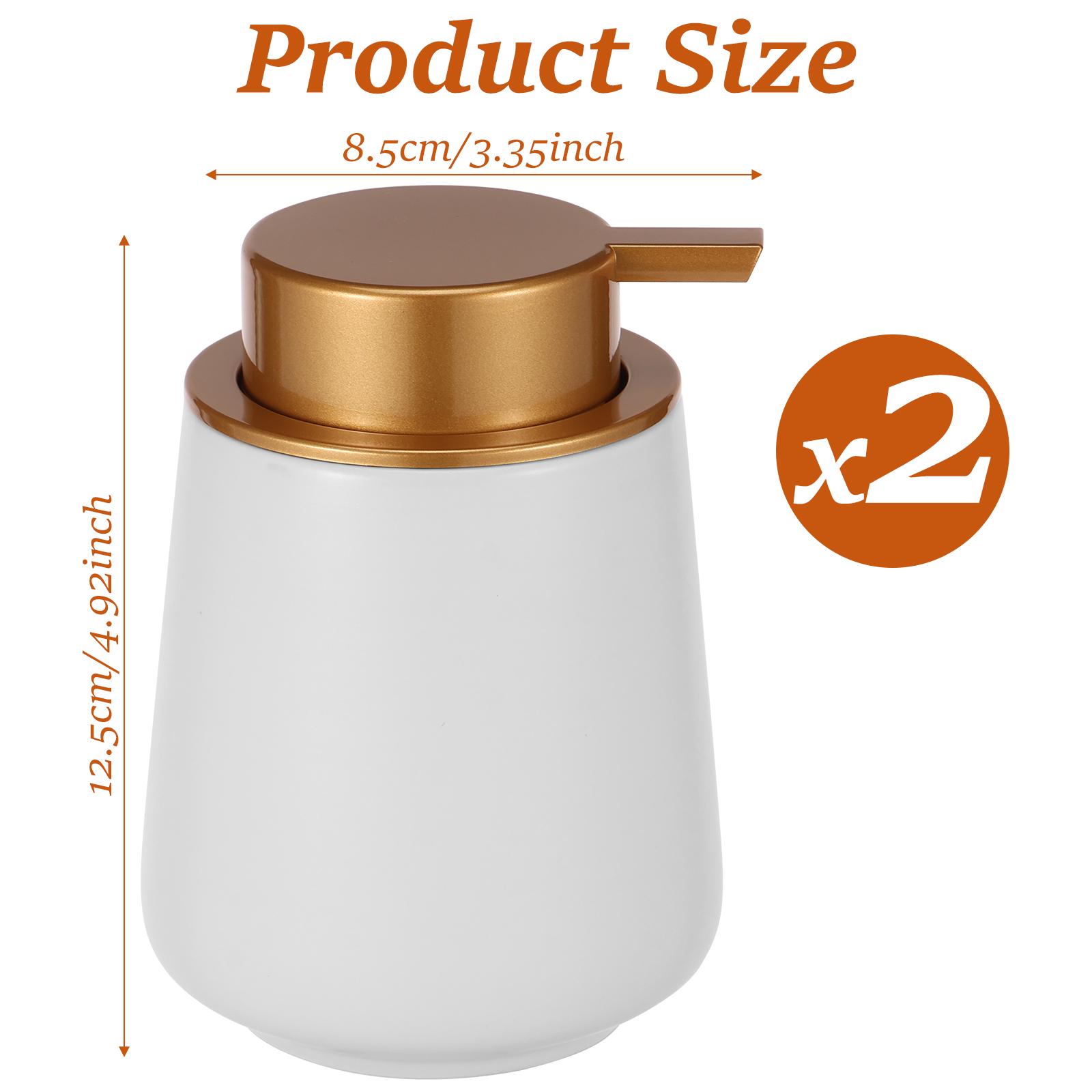 

2Pcs Ceramic Soap Foaming Dispenser Portable Handwashing Fluid Bottle Reusable Press Pump Hand Foam Dispenser Bathroom Supplies