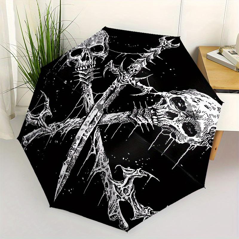 

1pc Skull Crossbones with Thorny Wings Umbrella with Plastic Handle,Suitable for All Seasons Home Travel Outdoor UmbrellaB1887