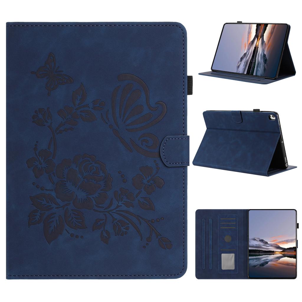 Tablet Case For iPad 10.2 (2020)/(2019)/Air 10.5 inch (2019)/Pro 10.5-inch (2017) Card Holder Stand Butterfly Floral Imprinted Leather Cover