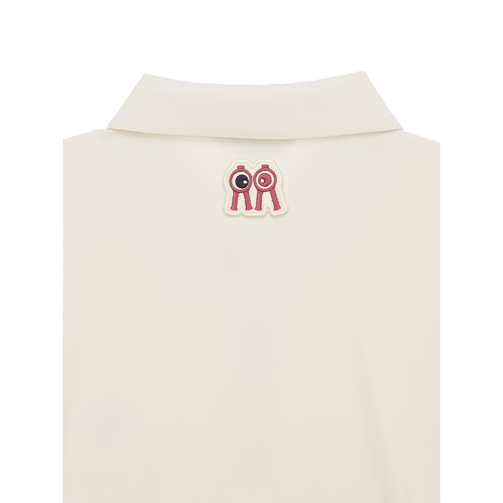 ROLLINGROLLEYE Rollroll Cream Patch Polo Shirt