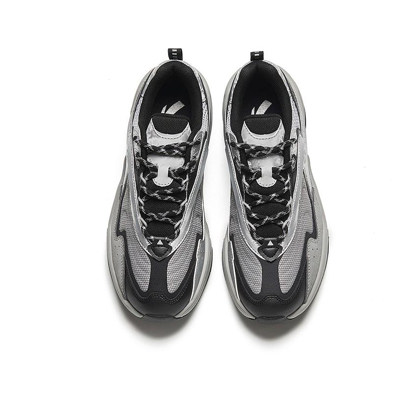 Anta Cross Retro Casual Non-Slip Wear-Resistant Low-Top Dad Shoes Women Sneaker Gray Black Silver 122348850-2