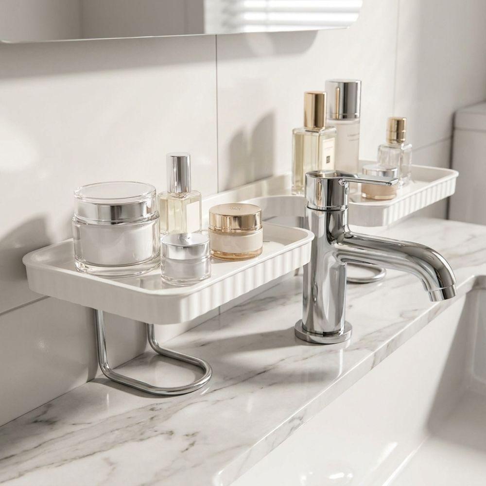 Rustproof Faucet Sink Shelf Large Capacity Sink Drying Rack Bathroom Storage Rack Bathroom