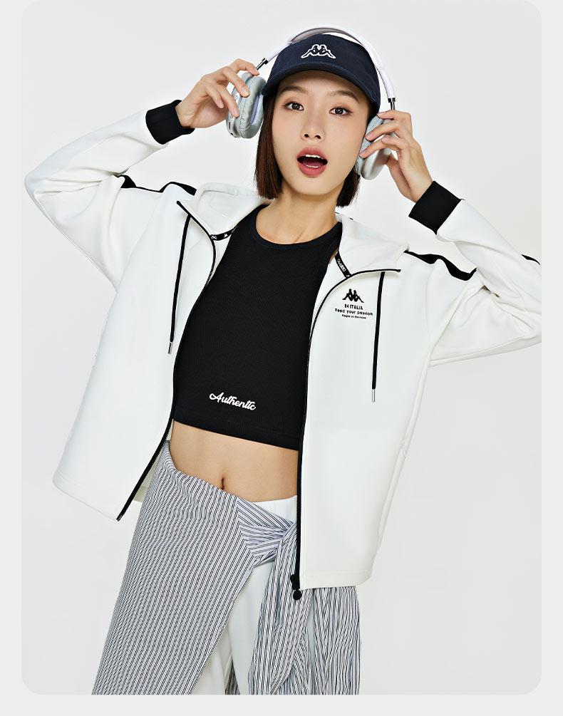 Kappa Back-to-Back New Spring and Autumn Sports Jacket Women's Hoodie Casual Top Trend