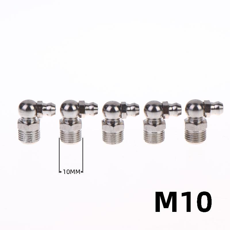 5/10Pcs Ss201 Ss304 Metric External Thread Straight Elbow Type Grease Nipple For Grease Gun Stainless Steel Grease Nipple