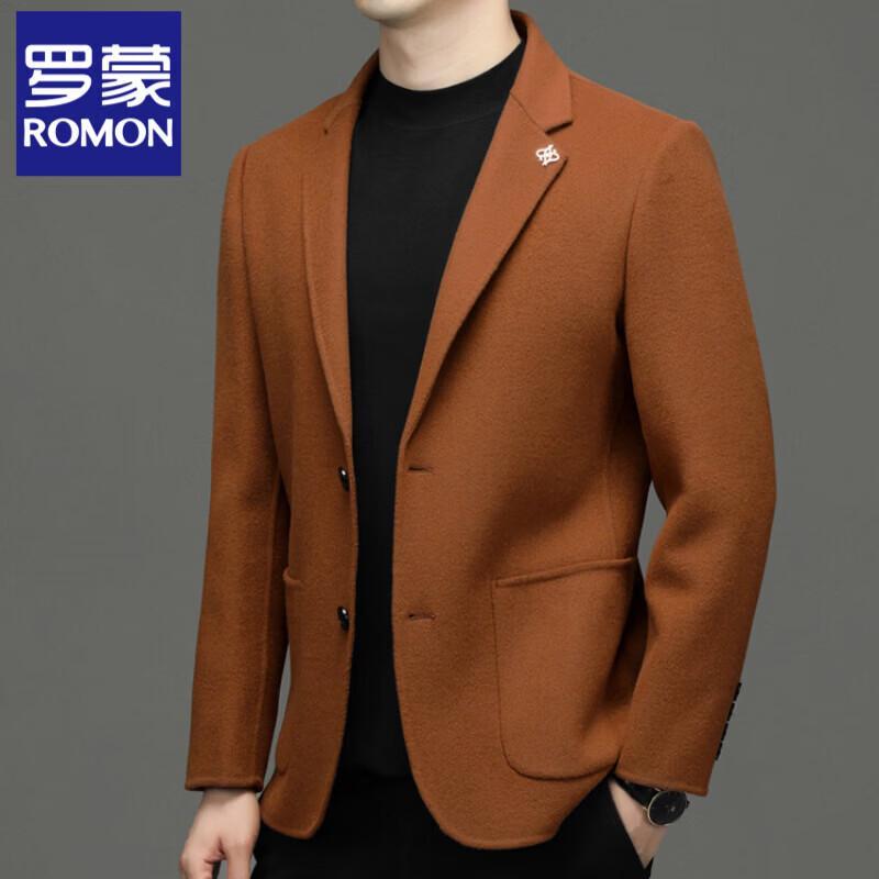 Luomeng Men's Double-Faced Wool Blend Business Casual Suit Jacket