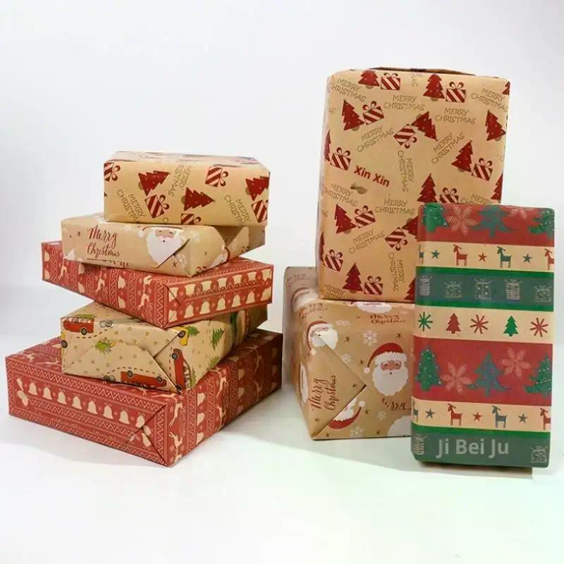 1 Rolle Weihnachtspapier - Niedliches Hirschmotiv, Planer Und Makler, Geeignet Für Geschenke, Handgemachte Geschenke, Geschenkverpackung