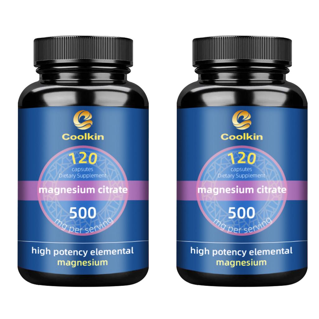 Magnesium Citrate Capsules, 500 Mg Per Serving, All-natural, Gluten-free, Suitable for Both Men and Women.
