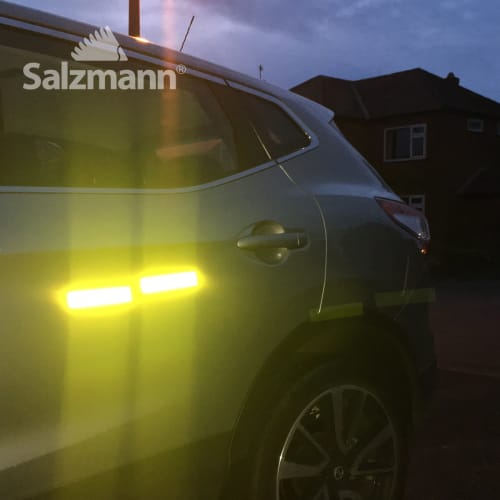 Salzmann 3M Reflective Stickers Made with 3M Scotchlite Diamond Grade Reflective Material Waterproof, Weatherproof, Outdoor, Safety Stickers Pack of 4