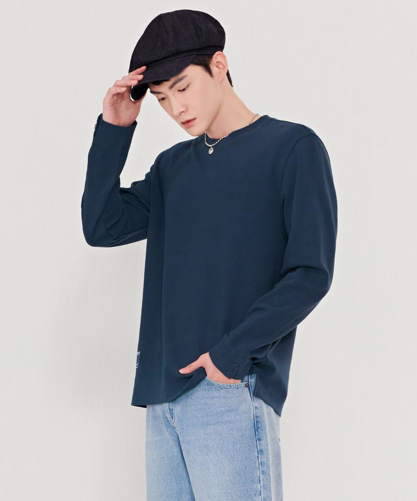 CHASECULT Men'S Modified Knit Round T-Shirt-Bezk5113B0G