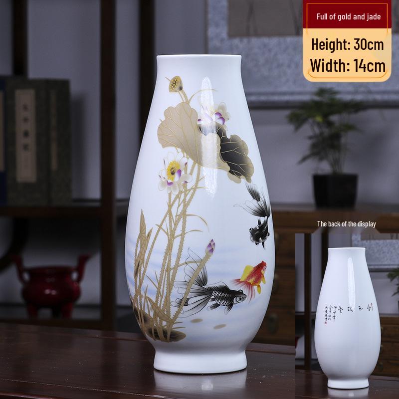 Modern Minimalist Ceramic Vase for Dried Flowers - Porcelain Ornament for Living Room Decor