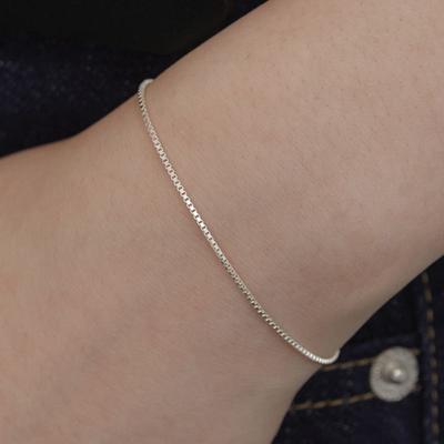 (925 Silver) Simply Box Chain Bracelet BR2191