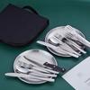 2 Person Utensil Picnic Set with Plate Spoon Knife Fork Outdoor Picnic Tableware Camping Dinnerware Set
